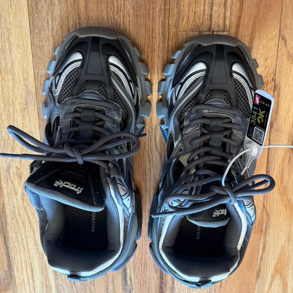 Loved Balenciaga Black and Silver Athletic Shoes